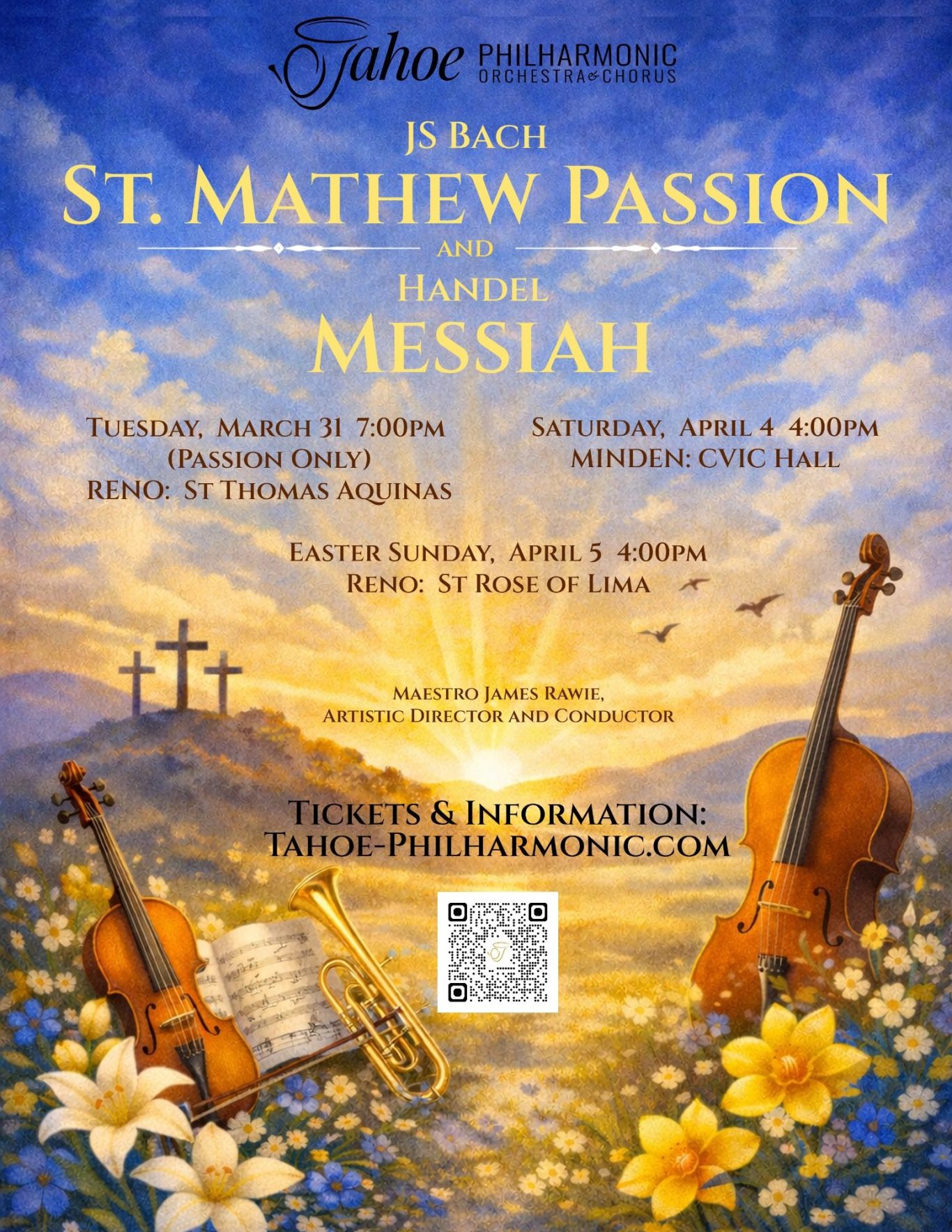 Messiah concert December 2025 Tahoe Philharmonic Orchestra and Chorus performs in Reno Gardnerville, South Lake Tahoe and Incline Village